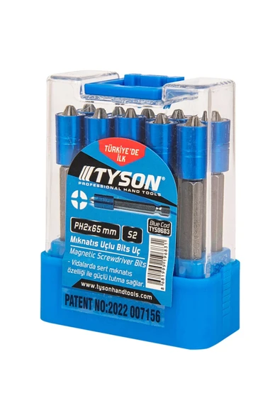 TYSON Sıkma Ucu Bits Uç S2 Çeliği Mıknatıs Uç Ph2x65 ve Pz2x65 ( 2 adet ) ürün görseli 1