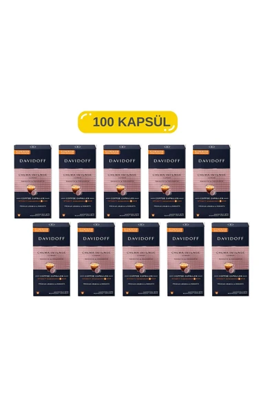 Tchibo Crema Intense Lungo Aluminium Kapsül Kahve 10x10 (100 Kapsül) – Yoğun İçim, Nespresso Uyumlu ürün görseli 1