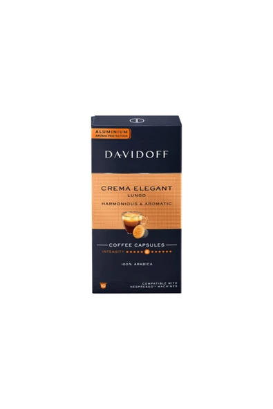 Davidoff Crema Elegant Lungo 10lu Kapsül Kahve – Nespresso Uyumlu ürün görseli 1