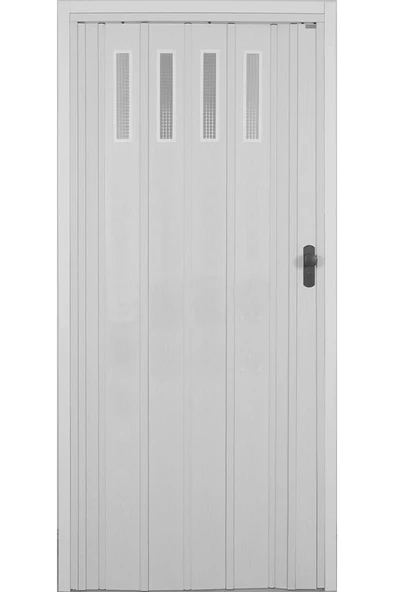 1Sıra Camlı Akordeon Kapı Akağaç Ahşap Desenli 72x200 cm ürün görseli 1