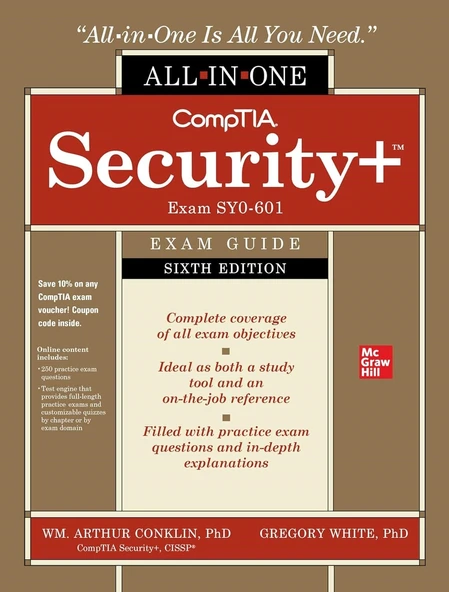 CompTIA Security+ All-in-One Exam Guide, (Exam SY0-601) 6th Edition Arthur Conklin Greg White ürün görseli 1