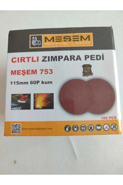 Cırt Zımpara 115 Mm Spiral Avuç Taşlama Matkap Uyumlu (60 KUM)  50 Adet ürün görseli 1