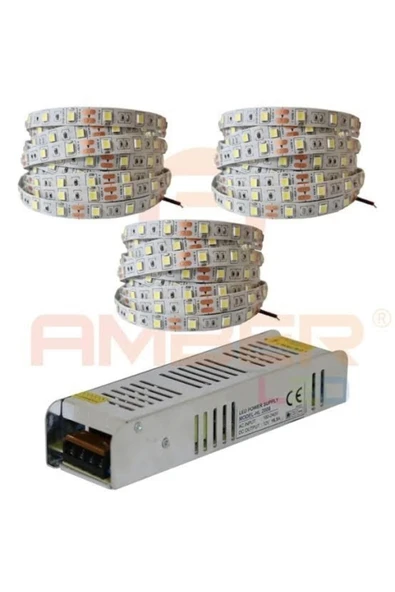 Bright 15 Metre 3 Cipli Beyaz Şerit Led Ve 25 Amper Trafo (METREDE 60 LED) ürün görseli 1