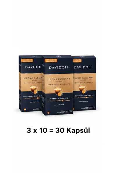 Davidoff Crema Elegant Lungo Nespresso Uyumlu Kahve Kapsülü 3'lü Paket (30 Kapsül) ürün görseli 1