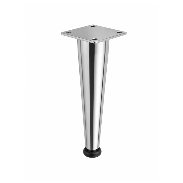 Omaks (1 Adet) 15 cm Metal Krom Düz Mobilya Sehpa Kanepe Ayağı Montaj Vidaları Dahil Ayak ürün görseli 1