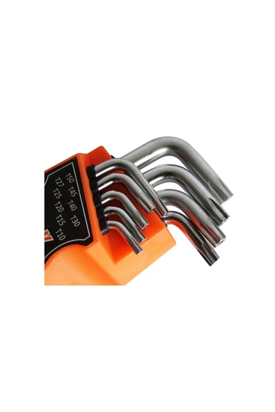 rigour Qtools 9 Parça Çelik Kısa Alyan Takımı Tork Anahtarı Seti Yıldız Uçlu ürün görseli 1