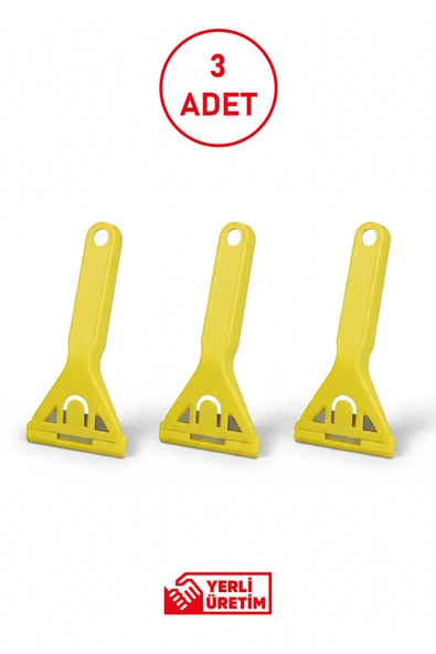 Eltos Cam Kazıma Bıçağı 3’lü Set | Paslanmaz Çelik, Ergonomik Saplı, Güvenli Temizlik Aracı ürün görseli 1