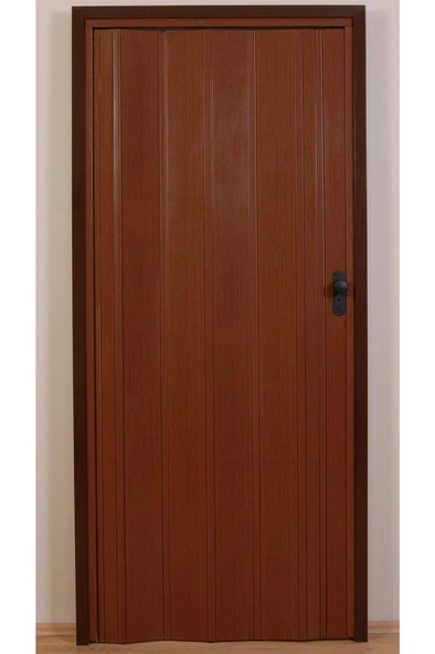 Akordeon Kapı, Ceviz Ahşap Desenli, 87x215cm ürün görseli 1