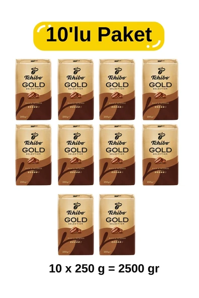 Tchibo Filtre Kahve Gold Selection 10’lu Paket 250 g x 10 (Toplam 2500 g) ürün görseli 1
