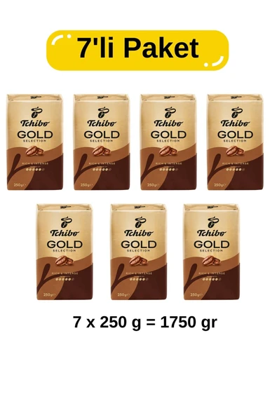 Tchibo Filtre Kahve Gold Selection 7’li Paket 250 g x 7 (Toplam 1750 g) ürün görseli 1