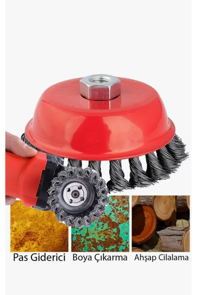 YSert Burgulu Çanak Tel Fırça 100 mm ürün görseli 1