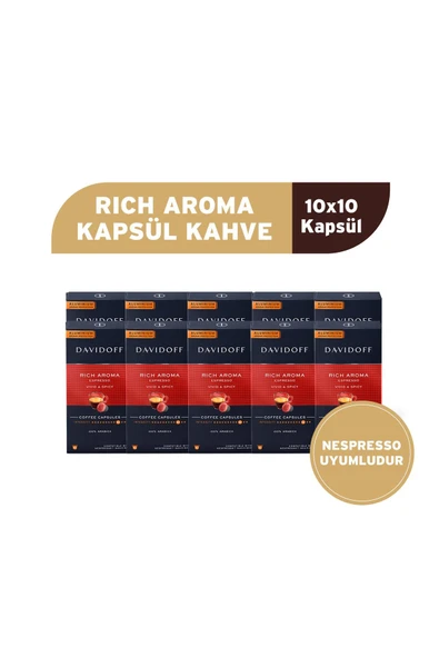 Davidoff Rich Aroma Espresso Kapsül Kahve 10x10 Adet - Nespesso Uyumludur ürün görseli 1