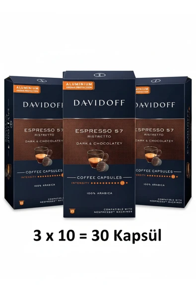 Davidoff Espresso 57 Nespresso Uyumlu 30 Adet Kapsül Kahve (3 x 10'lu) ürün görseli 1