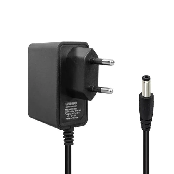 Weko 6V 2A Amper Plastik Adaptör ürün görseli 1