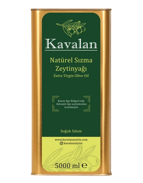 Kavalan İyi Tarım Uyg. 5 Lt Kuzey Ege Soğuk Sıkım Natürel Sızma Zeytinyağı ürün görseli 1