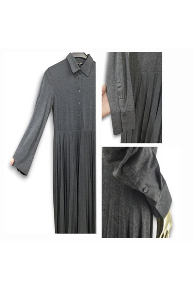 #massimodutti #s #36 #gri #yeni #elbise - Resim 5