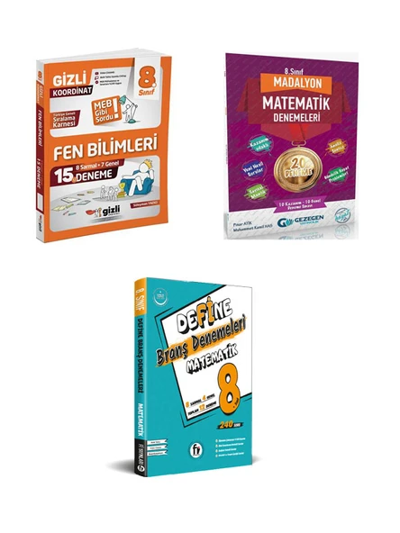 8. Sınıf LGS Matematik Deneme Seti Gizli, Fi, Gezegen Yayınları ürün görseli 1