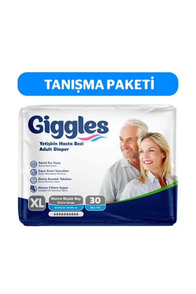 Yetişkin Bel Bantlı Hasta Bezi Büyük Boy (ExtraLarge) Bel Ölçüsü 120-160cm - 1 paket 30Adet ürün görseli 1