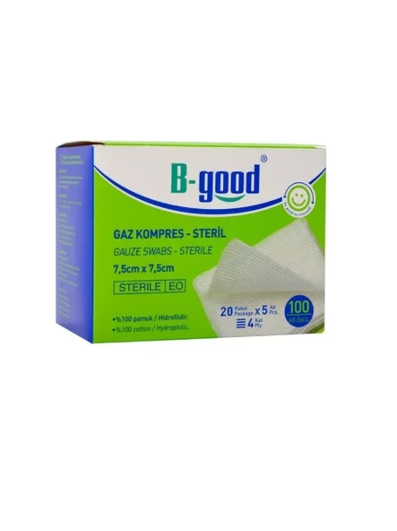 B-Good Gaz Kompres 7,5cm x 7,5cm 100'lü ürün görseli 1
