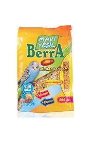 Mavi Yeşil Berra Muhabbet Kuşu Yemi Kraker Hediyeli 500 GRAM ürün görseli 1