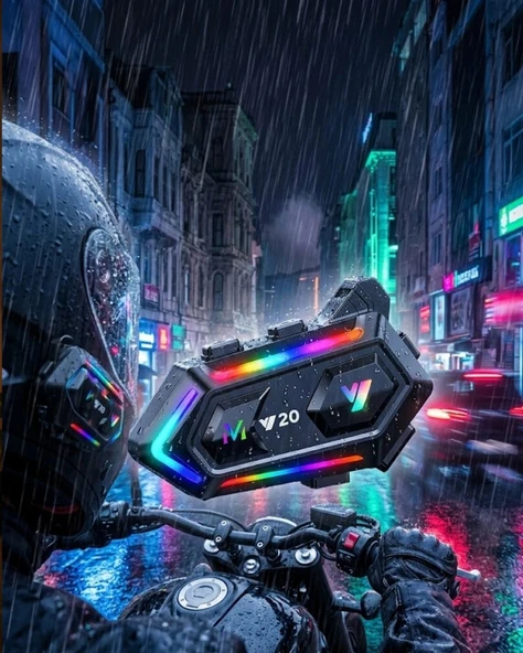 Bluetooth 5.3 Motosiklet Kask Intercom Kulaklık 1000 Metre IPX6 Su Geçirmez ürün görseli 1
