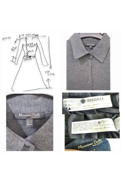 #massimodutti #s #36 #gri #yeni #elbise - Resim 7