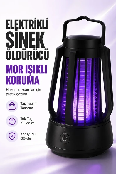 Elektrikli Sinek Öldürücü Mor Işıklı Taşınabilir Haşere Lambası Tek Tuşlu Cihaz ürün görseli 1