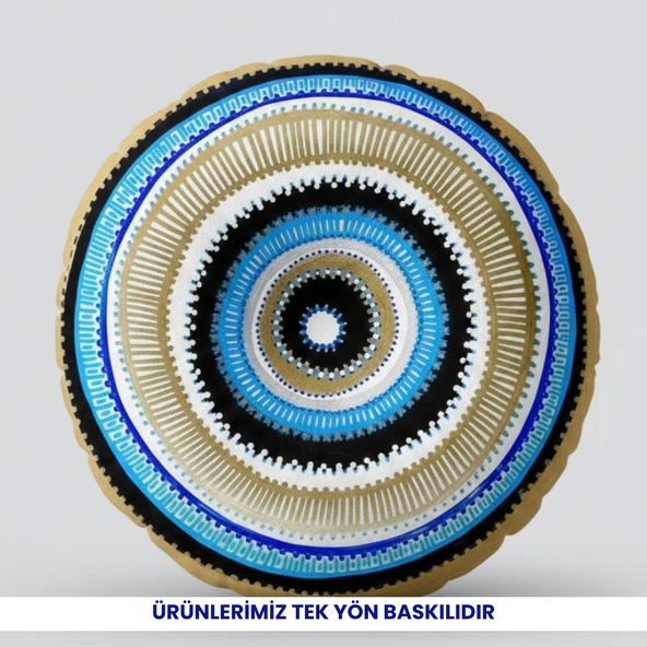 Gözü Olanın... - 45x45 cm dijital baskı dekoratif boncuk silikon dolgulu yastık ürün görseli 1