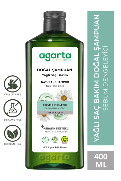 Agarta Yağlı Saçlar Için Arındırıcı Tuzsuz Şampuan 400 ml ürün görseli 1