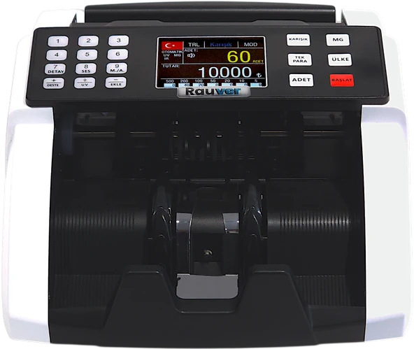 Sc8000 Lite, TL Karışık Sayım, Dolar ve Euro Adet Sayım Sahte Kontrollü Para Sayma Makinesi - Müşteri Ekranı Hediyeli ürün görseli 1