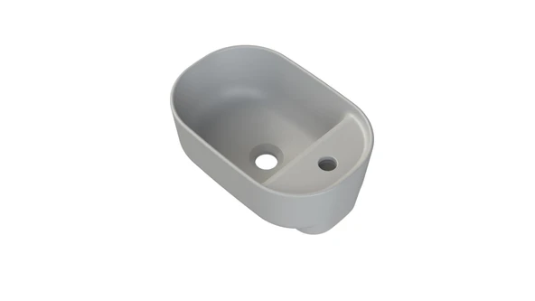 Turkuaz Cerastyle Aqua Tezgahüstü Mat Gri Lavabo 42*28 cm ürün görseli 1