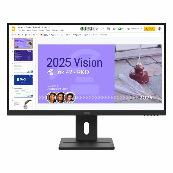 Lenovo ThinkVision E27Q-40 64BDGAT4TK 27" 100Hz 4Ms HDMI+DP WQHD IPS Pivot Vesa Monitör ürün görseli 1