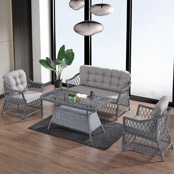 Berlin Rattan Koltuktakımı 2+1+1+Masa ürün görseli 1