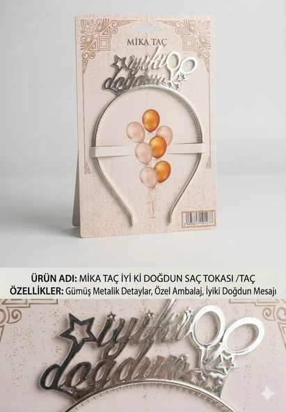 Mika Taç İyi ki Doğdun - Gümüş ürün görseli 1