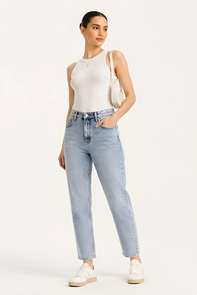 Lili Woman Kadın Yüksek Bel Straight Fit Baggy Jean Pantolon TY.BGT01 ürün görseli 1