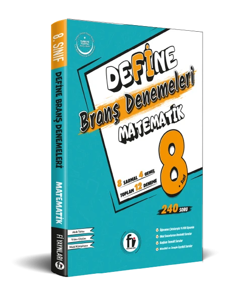Fi Yayınları 8. Sınıf Matematik Define Branş Denemeleri ürün görseli 1