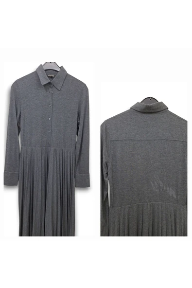 #massimodutti #s #36 #gri #yeni #elbise - Resim 3