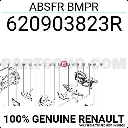 Renault Captur Ön Tampon Darbe Emici 2016- (Oem No:  620903823R) ürün görseli 1