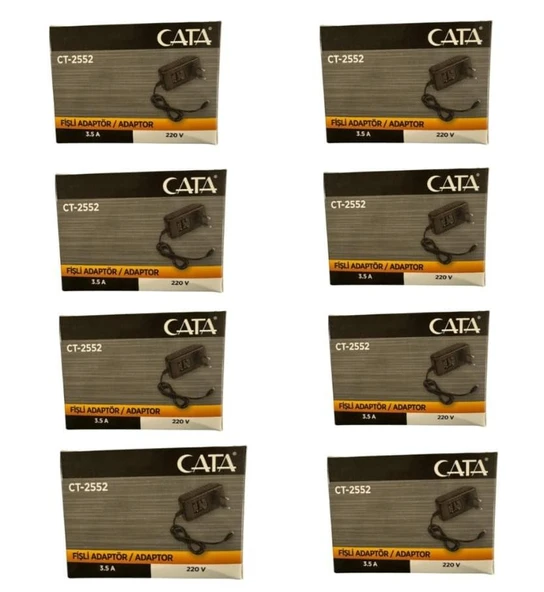 Cata CT-2552 12 Volt 3.5 Amper Plastik Kasa Adaptör 8 Lİ PAKET ürün görseli 1