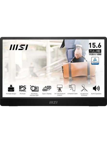 MSI PRO MP161 E2U 15.6" 4 ms Full HD IPS 60 Hz Taşınabilir Monitör ürün görseli 1