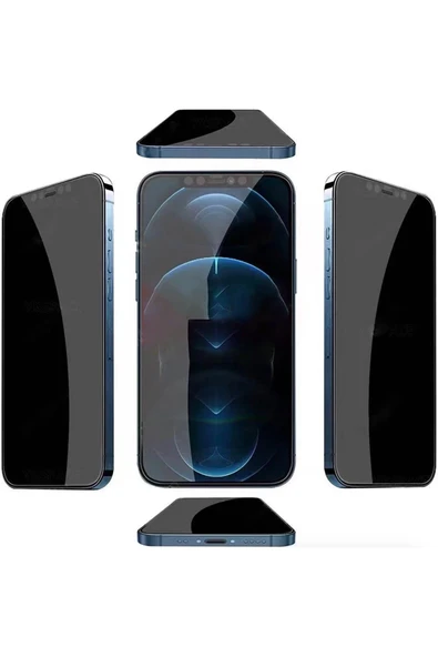 URR  iPhone 16 Plus 4 Way Anti Spy 360 Privacy Cam Ekran Koruyucu - Siyah ürün görseli 1