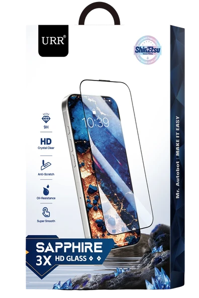URR  iPhone 16 Pro Sapphire 3X HD Cam Ekran Koruyucu - Siyah ürün görseli 1