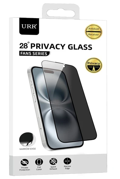 URR  iPhone 17 Pro Max Fans Series Premium Hayalet Cam Ekran Koruyucu - Siyah ürün görseli 1