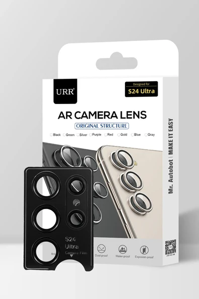 URR Samsung Galaxy S24 Ultra AR Kamera Lens Koruyucu - Siyah ürün görseli 1