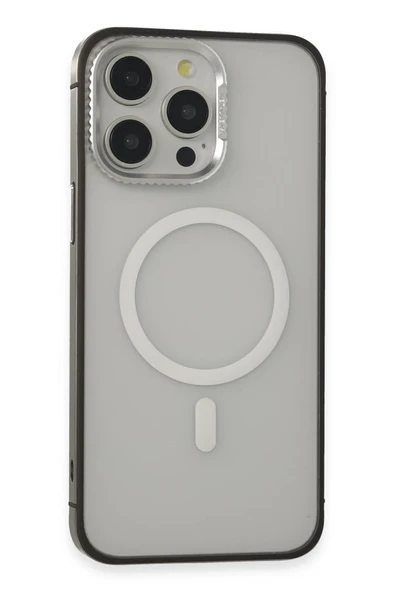 URR iPhone 15 Pro Max PVDSS Lens Titanium Edge Magsafe Kapak - Titan Gri ürün görseli 1