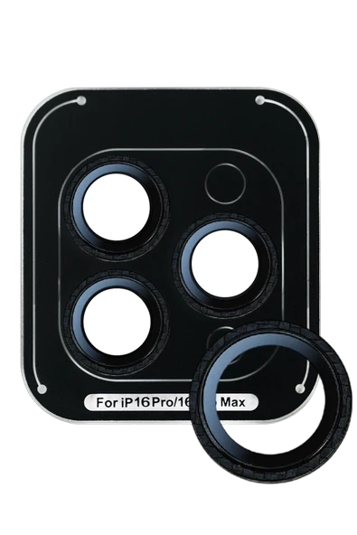 URR iPhone 16 Pro Max Kevlar AR Kamera Lens Koruyucu - Siyah ürün görseli 1