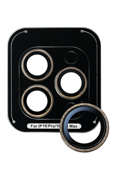URR iPhone 16 Pro Max Kevlar AR Kamera Lens Koruyucu - Çöl Titanyum ürün görseli 1