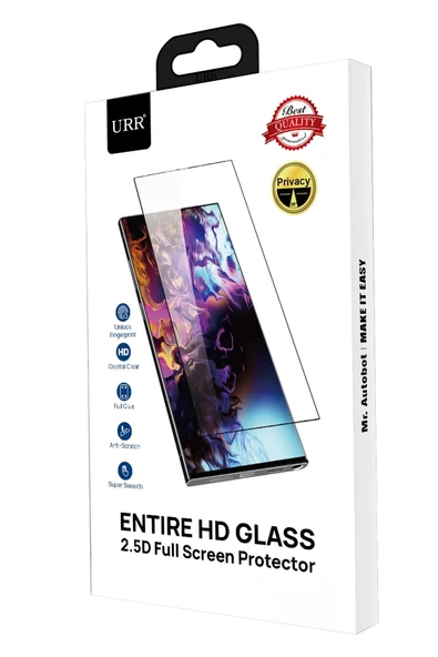 URR Samsung Galaxy S25 Edge 2.5D Entire HD Cam Ekran Koruyucu - Siyah ürün görseli 1