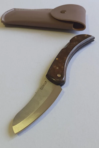 Özbisa Katlanır Outdoor Şef Bıçağı: 4034 Çelik, Kompakt Kabze ve Deri Kılıflı (25 cm) ürün görseli 1