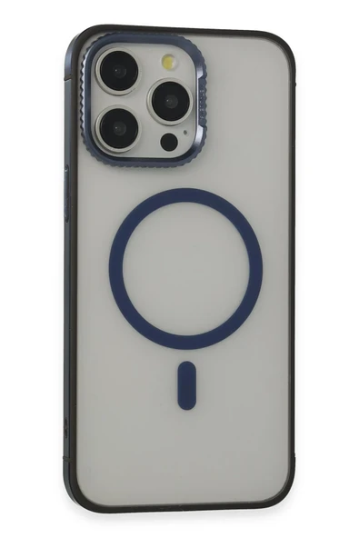 URR iPhone 15 Pro PVDSS Lens Titanium Edge Magsafe Kapak - Lacivert ürün görseli 1